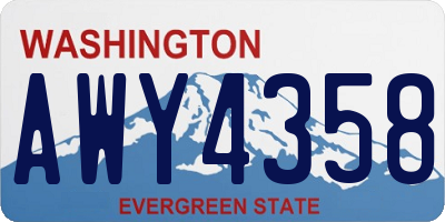 WA license plate AWY4358