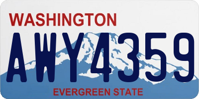 WA license plate AWY4359