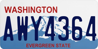 WA license plate AWY4364