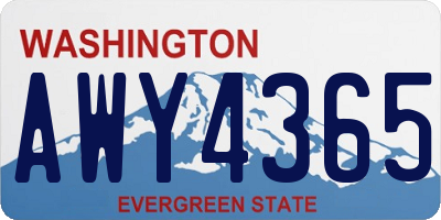 WA license plate AWY4365