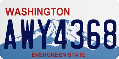 WA license plate AWY4368