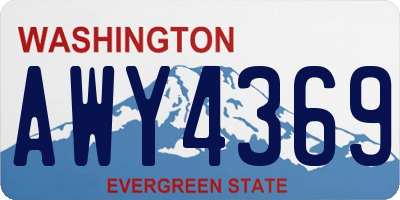 WA license plate AWY4369