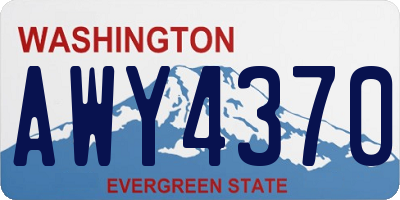 WA license plate AWY4370