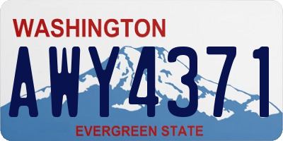 WA license plate AWY4371