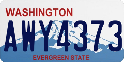 WA license plate AWY4373