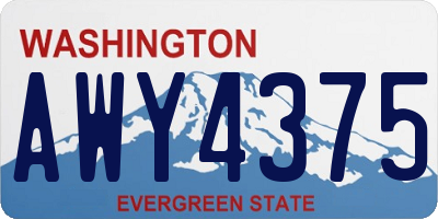 WA license plate AWY4375