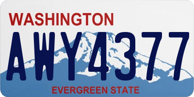 WA license plate AWY4377