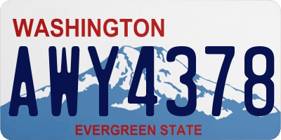 WA license plate AWY4378