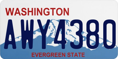 WA license plate AWY4380