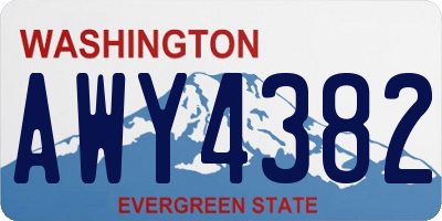 WA license plate AWY4382