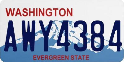 WA license plate AWY4384