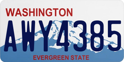 WA license plate AWY4385