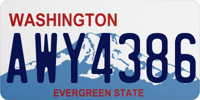 WA license plate AWY4386