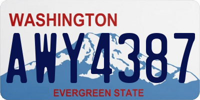 WA license plate AWY4387