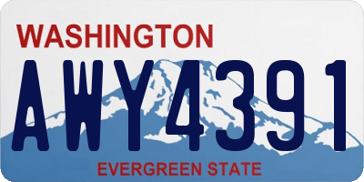 WA license plate AWY4391