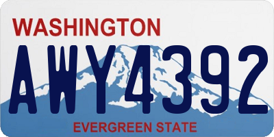 WA license plate AWY4392
