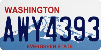 WA license plate AWY4393