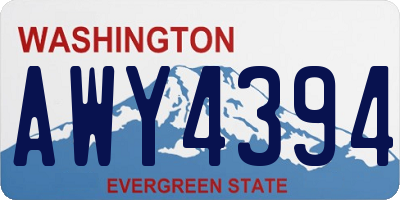 WA license plate AWY4394