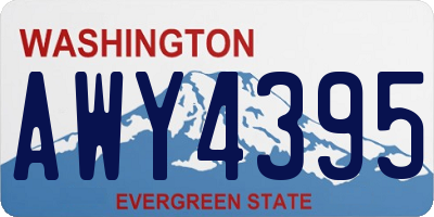 WA license plate AWY4395