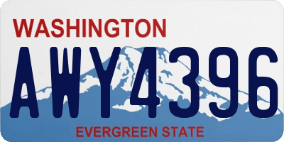 WA license plate AWY4396