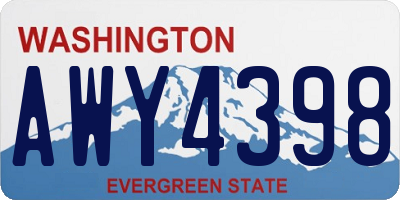 WA license plate AWY4398
