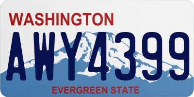 WA license plate AWY4399