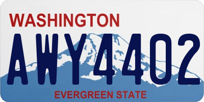WA license plate AWY4402