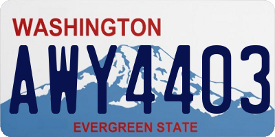 WA license plate AWY4403