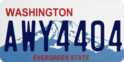 WA license plate AWY4404