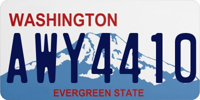 WA license plate AWY4410