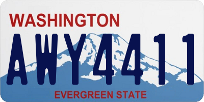WA license plate AWY4411