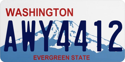 WA license plate AWY4412