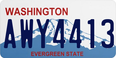 WA license plate AWY4413