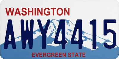 WA license plate AWY4415