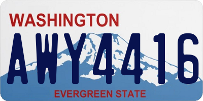 WA license plate AWY4416