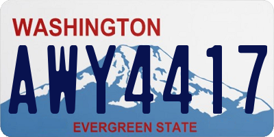 WA license plate AWY4417