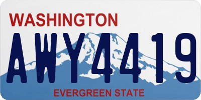 WA license plate AWY4419