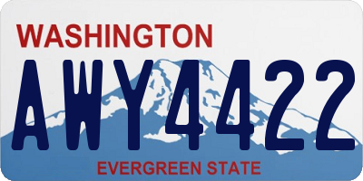 WA license plate AWY4422