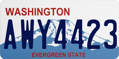 WA license plate AWY4423
