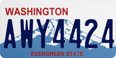 WA license plate AWY4424
