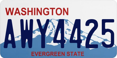 WA license plate AWY4425