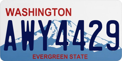 WA license plate AWY4429