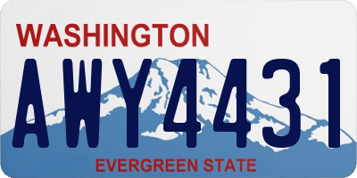WA license plate AWY4431
