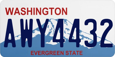 WA license plate AWY4432