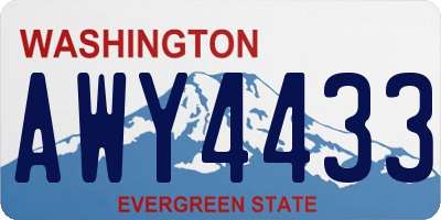 WA license plate AWY4433