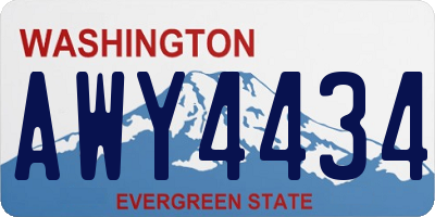 WA license plate AWY4434