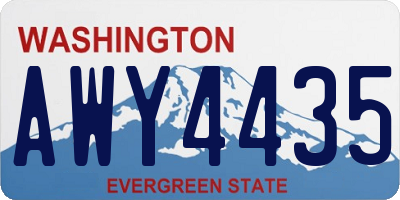 WA license plate AWY4435