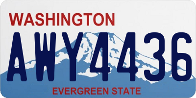 WA license plate AWY4436