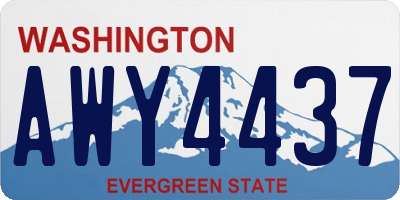 WA license plate AWY4437