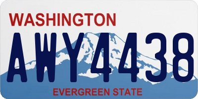 WA license plate AWY4438